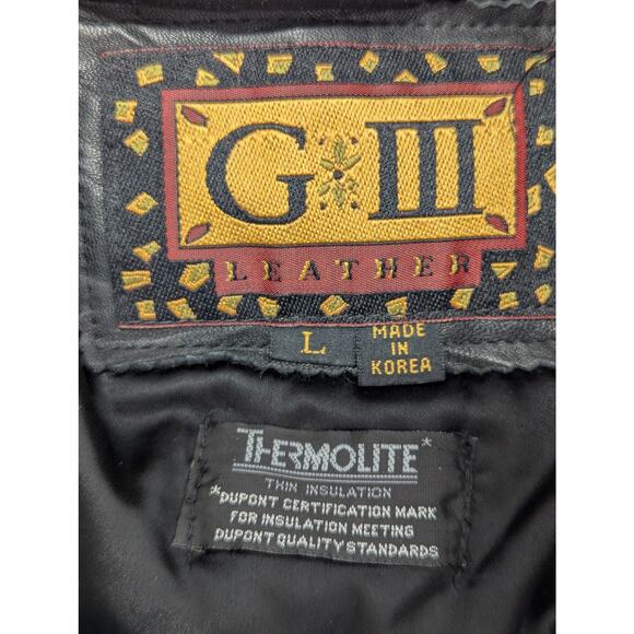 G-III APPAREL! LUXE BLACK GENUINE LEATHER, THERMOLITE ZIPPER LINER COAT! SZ L - Picture 8 of 11